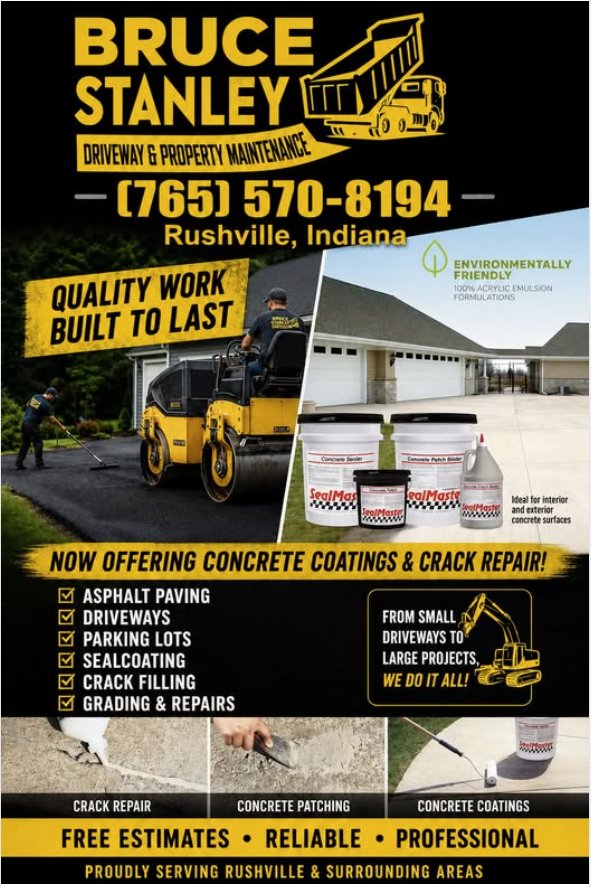 Bruce Stanley service announcement for concrete coatings and crack repair